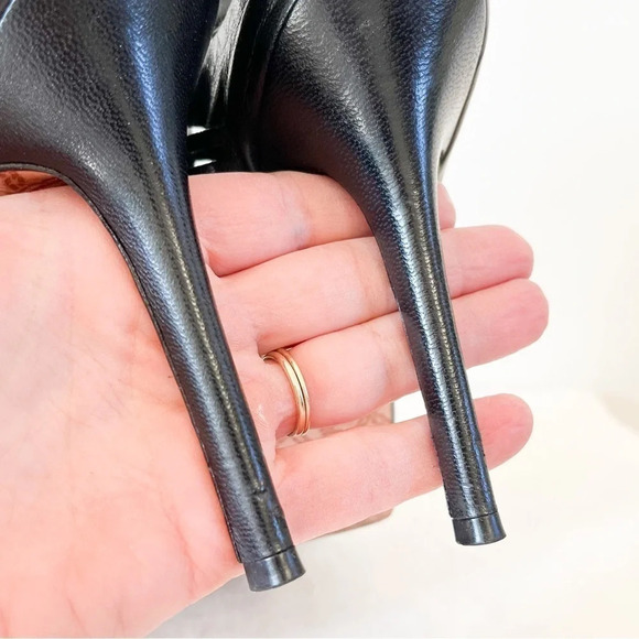 L.A.M.B. Gwen Stefani Stiletto Black Strappy Caged Heels Size 7.5 - Picture 10 of 13